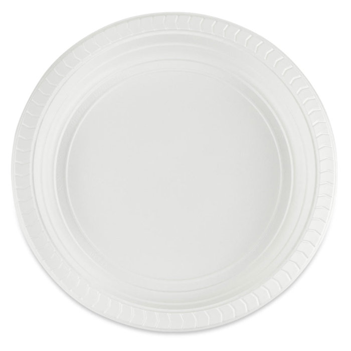 Ecoquality 6 Inch Disposable Round White Serving Plastic Plates 350